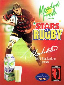 1999 Meadow Fresh Milk South Island Stars of Rugby #NNO Todd Blackadder Front